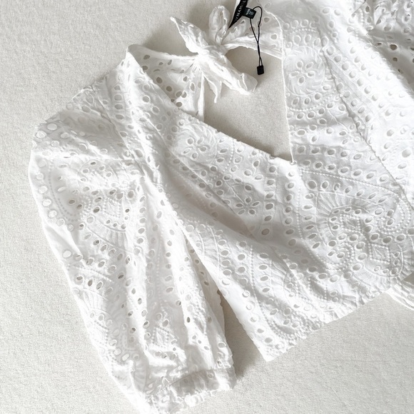 Nwot Open-Back Eyelet Blouse - Picture 9 of 12